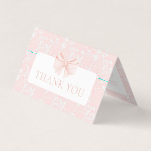 Pink bow preppy bébé fille douche merci cartes