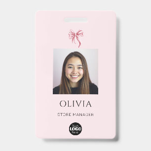 Pink Bow Professional Small Business Photo Logo Badge