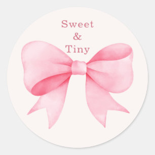 Pink Bow Pumpkin Baby Shower Stickers