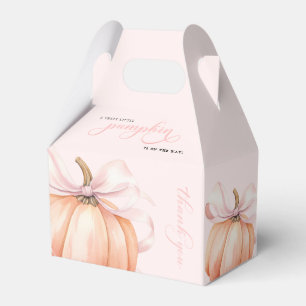 Pink Bow Pumpkin on the Way Baby Shower Favour Box