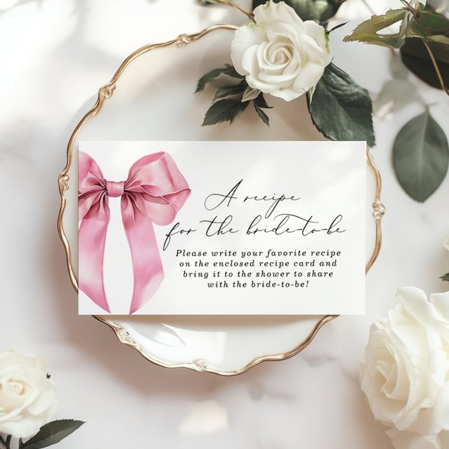 Pink Bow Recipe card insert She is tying the Knot (Creator Uploaded)
