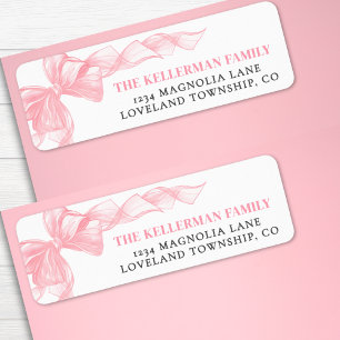 Pink Bow Return Address