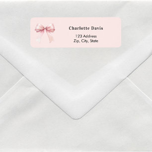 Pink bow return address 
