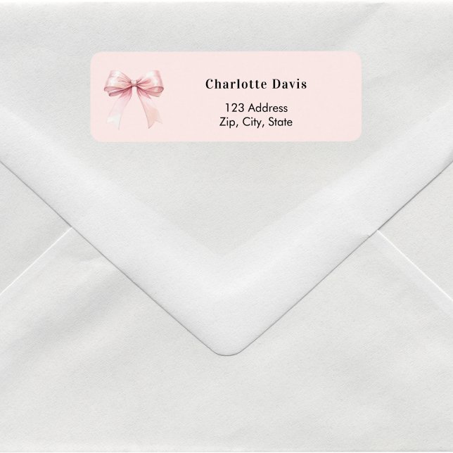 Pink bow return address  (Creator Uploaded)