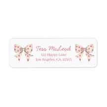 Pink Bow Return Address Labels