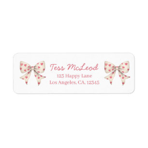 Pink Bow Return Address Labels