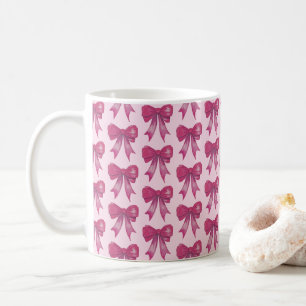 Pink Bow Ribbon Love Motif Valentine Coffee Mug