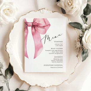 Pink Bow She is tying the knot Menu