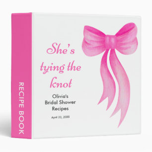 Pink Bow She's Tying the Knot Bridal Shower Binder