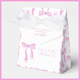 Pink Bow She's Tying The Knot Bridal Shower Favor Box