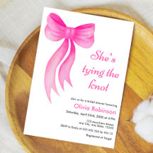 Pink Bow She's Tying the Knot Bridal Shower 