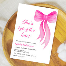 Pink Bow She's Tying the Knot Bridal Shower 