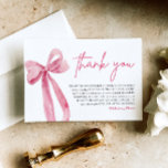 Pink Bow She's Tying the Knot Thank You Card<br><div class="desc">Express your gratitude in style with our Elegant Pink Bow "She's Tying the Knot" Thank You Card. Featuring a sophisticated pink bow design, this card provides the perfect opportunity to thank your guests for their love and support during your bridal shower. With its elegant appeal and customizable space, this card...</div>