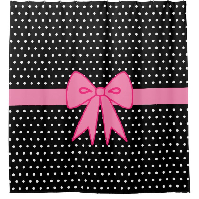 Pink Bow Shower Curtain  (Front)