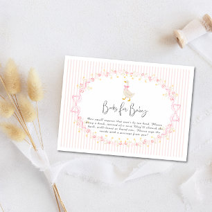 Pink Bow Silly Goose Coquette Gingham Baby Enclosure Card