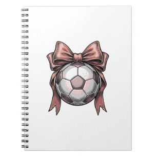 Pink Bow Soccer Ball Vintage Notebook