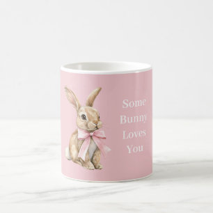 Pink Bow Some Bunny Loves You Coffee Mug