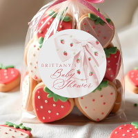 Pink Bow Strawberries Baby Shower