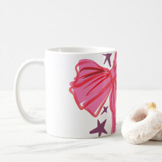 Pink Bow "Sweet Dreams" Glitter Typography Coffee Mug
