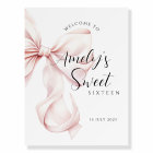 Pink Bow Sweet Sixteen Birthday Welcome