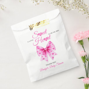 Pink Bow Sweetheart girl Valentine's Baby shower  Favour Bag