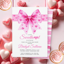 Pink Bow Sweetheart girl Valentine's Baby shower 