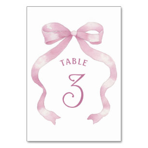 Pink Bow Table Number