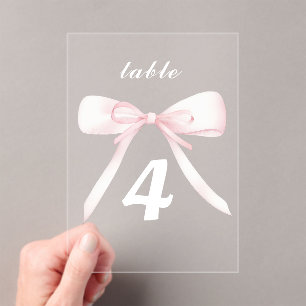 pink bow Table Numbers