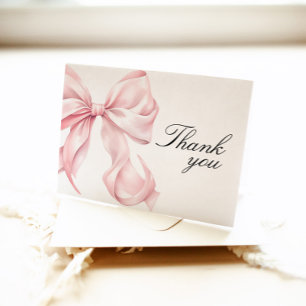 Pink Bow Thank You Card Coquette Bow