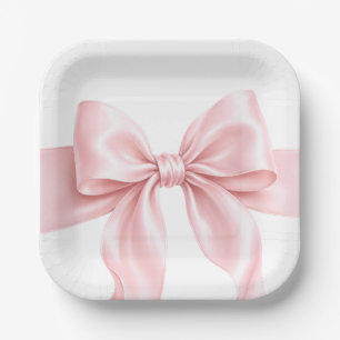 PINK BOW theme Girl BABY SHOWER Paper Plate