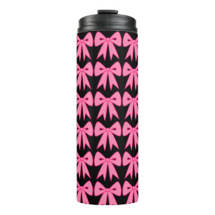 Pink Bow Thermal Tumbler