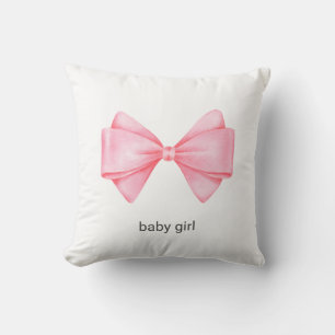 Pink Bow Throw Pillow