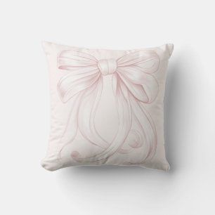 pink bow  throw pillow