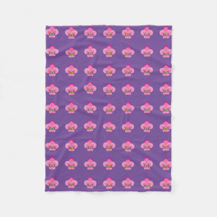 Pink Bow-Tied Fleur De Lis Pattern Fleece Blanket