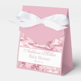 Pink Bow Toile French Coquette Favour Box