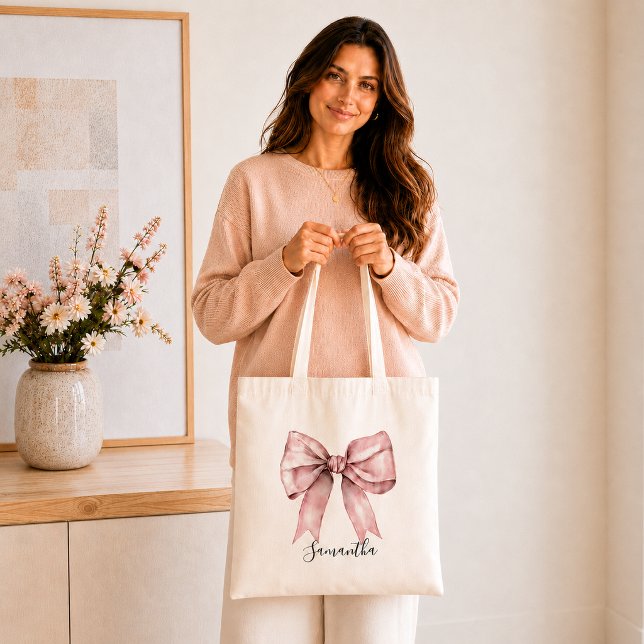 pink Bow tote bag (Creator Uploaded)