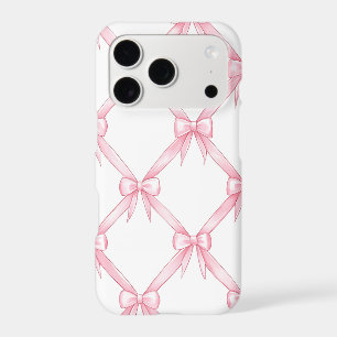 Pink Bow Trellis iPhone Case Coquette Lattice