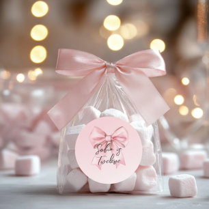 Pink Bow Twelve Birthday  Classic Round Sticker