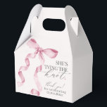 Pink Bow Tying the Knot Bridal Shower Gift Favor Box<br><div class="desc">Elevate your baby shower with this Coquette Pink Bow Party Decor! This timeless design adds a touch of elegance and charm to any event, featuring a beautifully crafted bow adorned with delicate pink hues. This collection is sure to impress your guests and create lasting memories and perfect for adding some...</div>