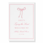 Pink Bow Tying The Knot Bridal Shower Welcome
