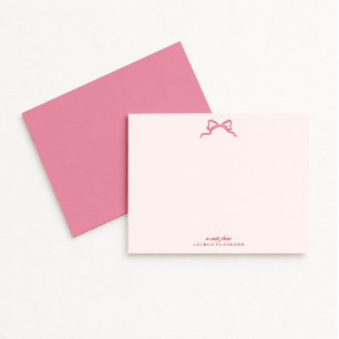 Pink Bow Valentine’s Day Note Card