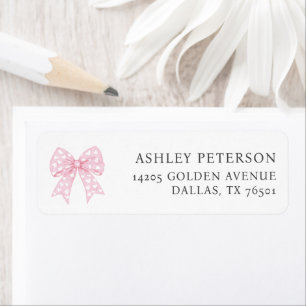 Pink Bow Valentines Sweetheart Return Address