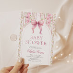 Pink Bow Vintage Coquette Baby Shower Invitation<br><div class="desc">Pink Bow Vintage Coquette Baby Shower Invitation</div>