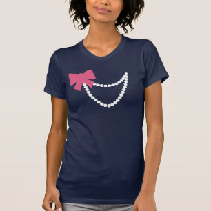 Pink Bow w/ White Pearls T-Shirt