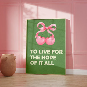 Pink Bow Wall Art Soft Girl Aesthetic Motivational