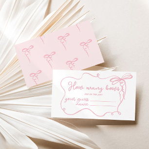 Pink bow wavy How many bows in the jar Enclosure Card