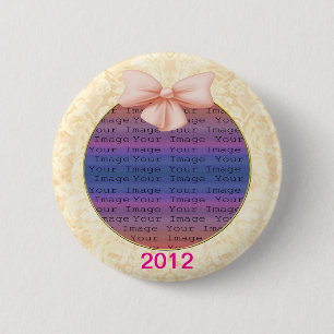 Pink Bow Wedding Button