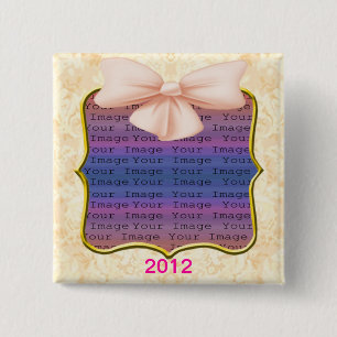 Pink Bow Wedding Button