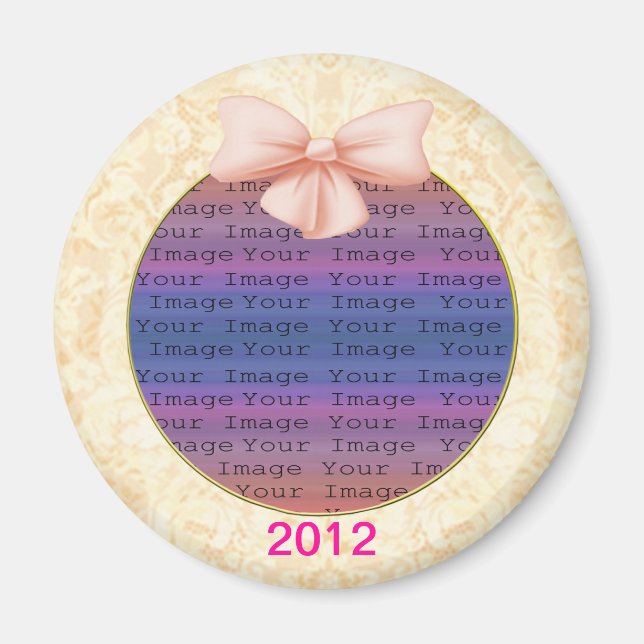 Pink Bow Wedding Magnet (Front)