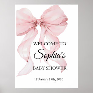 Pink Bow Welcome Sign Baby Shower Foam Boards